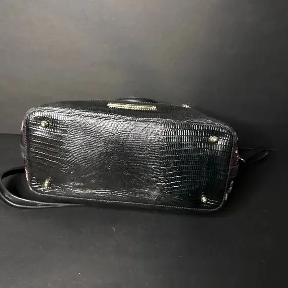 Brahmin Duxbury Croc Embossed Stachel Bag Purse Plum Brown Please READ details - Picture 7 of 12